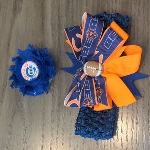 Chicago Bears Children's Headband and Cubs Hair Clip